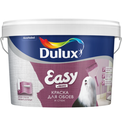 Краска Dulux Easy для обоев и стен матовая 2,5л