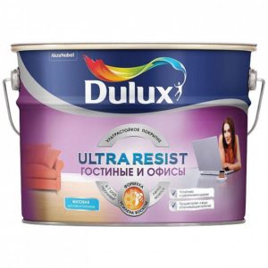 Краска Dulux Ultra Resist Гостиные и Офисы для стен и потолков матовая 9л