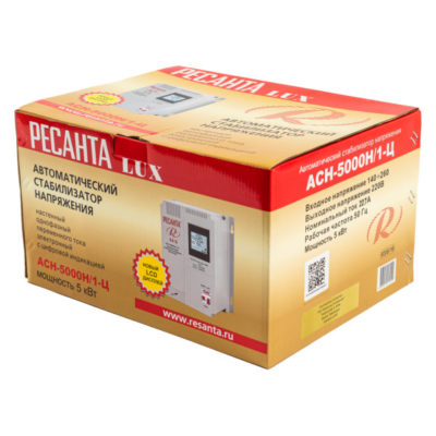 Стабилизатор АСН-5000Н/1-Ц LUX Ресанта упаковка
